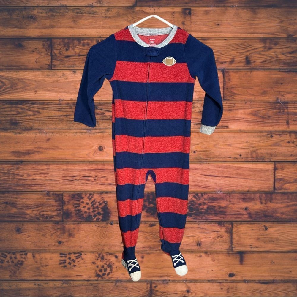 5 for $25🔥Carter's Red & Blue Striped Footie Pajamas Boys Size 4T